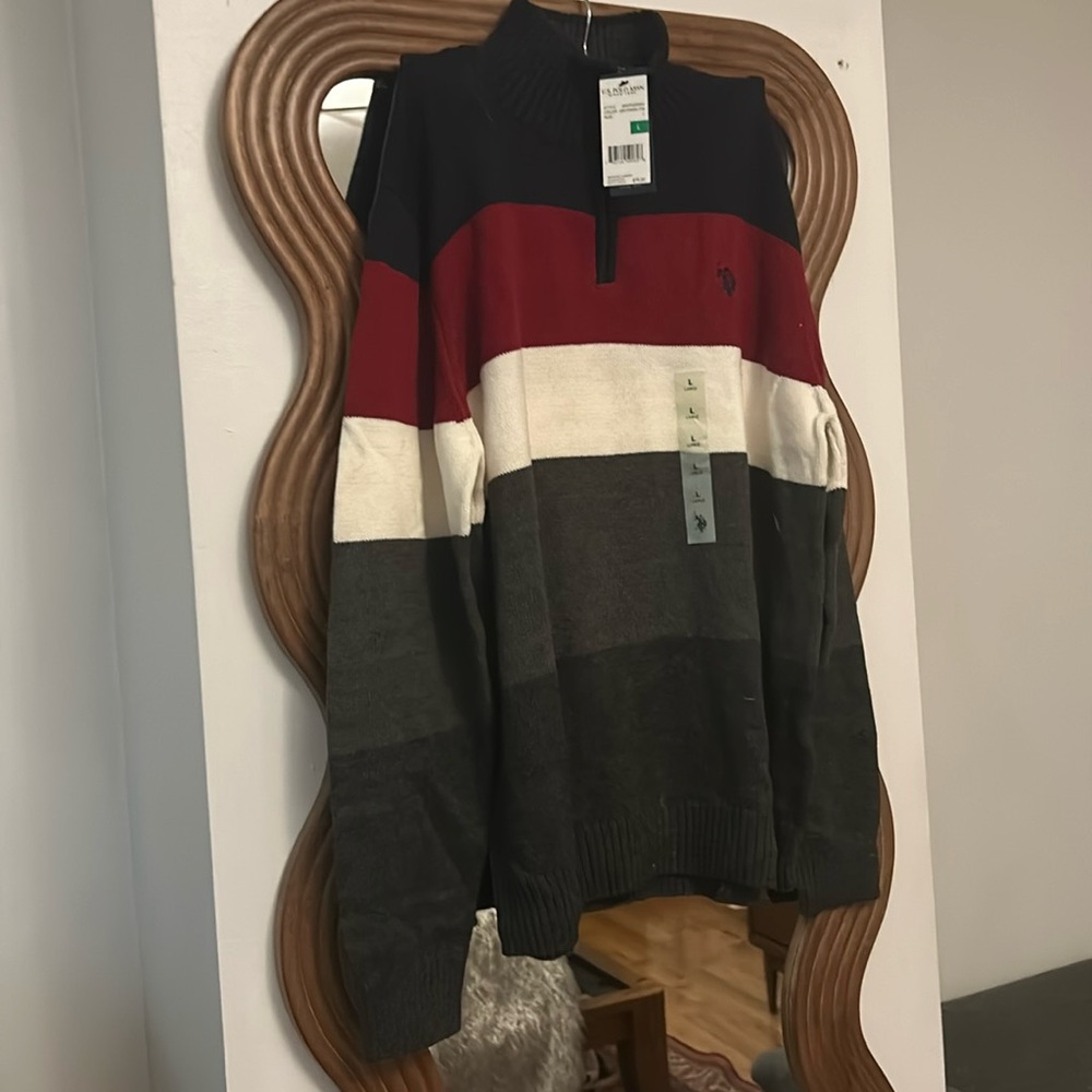 Vintage Polo color block sweater L
